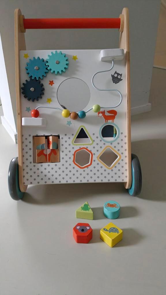 Vertbaudet houten loopwagen, Kinderen en Baby's, Speelgoed | Babyspeelgoed, Zo goed als nieuw, Overige typen, Met wieltjes, Ophalen of Verzenden