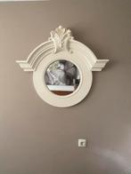 Ronde, aparte spiegel met Kuif - Crème, Huis en Inrichting, Woonaccessoires | Spiegels, Ophalen, Rond, Zo goed als nieuw, 75 tot 100 cm