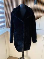 Zwarte bontjas nep, Verzenden, Zo goed als nieuw, Maat 42/44 (L), Zwart
