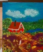 Heidehuis, Ophalen of Verzenden, Minder dan 50 cm, Schilderij, Minder dan 50 cm