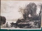 Gravure landschap Carl Lodewijk DAKE a f. (1857-1918), Antiek en Kunst, Ophalen