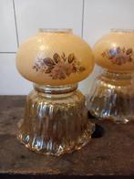 oude glazen lampenkapjes antiek brocante lamp roos vintage, Antiek en Kunst, Ophalen