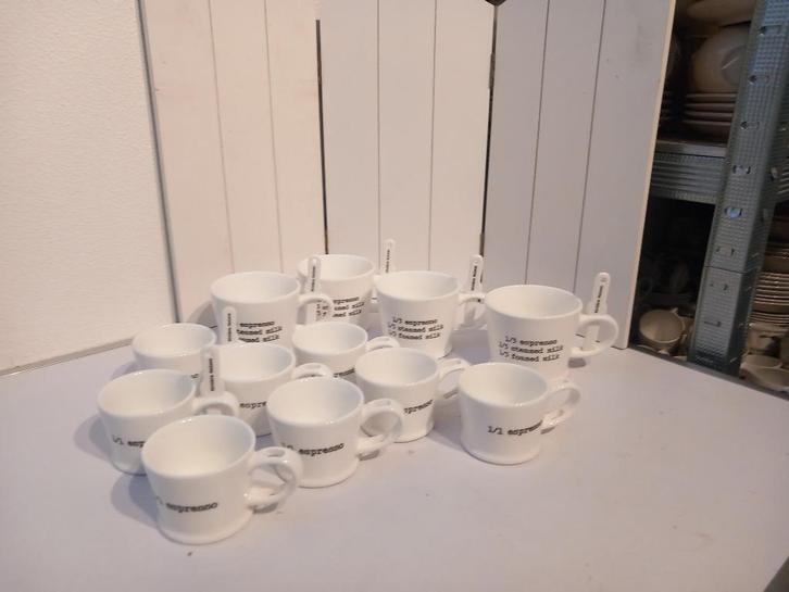 Riviera Maison Cappucino en espresso mokjes, Huis en Inrichting, Keuken | Servies, Zo goed als nieuw, Kop(pen) en/of Schotel(s)