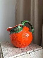 Schenkkan zomerse sinaasappel vaas karaf vintage, Onbekend, vintage, Onbekend, vintage, Aardewerk of Porselein, Oranje