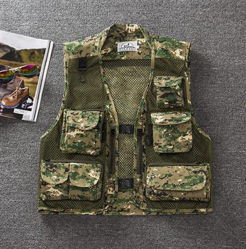 Groene camouflage bodywarmer vest leger outdoor vissen jas beschikbaar voor biedingen