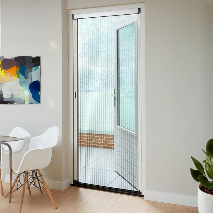 Plisséhor 90 x 201.0 cm wit, Doe-het-zelf en Verbouw, Deuren en Horren, Nieuw, Binnendeur, 200 tot 215 cm, 80 tot 100 cm, Kunststof