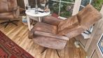 Te koop,  2 fauteuils kleur bruin met verstelbare rugleuning, Huis en Inrichting, Banken | Bankstellen, Ophalen