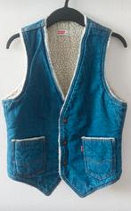 Vintage 70s Levis Western Sherpa denim vest gilet S, Kleding | Heren, Blauw, Ophalen of Verzenden, Zo goed als nieuw, Levi’s
