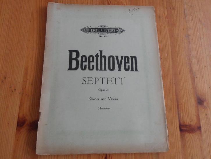 Beethoven - septett op. 20, Muziek en Instrumenten, Bladmuziek, Gebruikt, Artiest of Componist, Klassiek, Piano, Cello, Contrabas