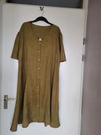 Lange groene jurk linnenlook mast 46/48, Kleding | Dames, Grote Maten, Ophalen of Verzenden, Zo goed als nieuw, Groen, Jurk