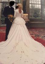 Magische Prinses trouwjurk met sleep, Kleding | Dames, Ophalen of Verzenden, Zo goed als nieuw, Wit, Trouwjurk