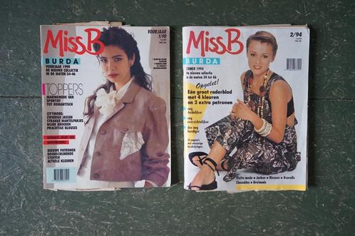 vintage '90ties Miss B burda 1/90 en 2/94 patroonblad NL 2x, Hobby en Vrije tijd, Kledingpatronen, Gebruikt, Overige typen, Vrouw