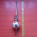 Oude glazen zilveren kerstboompiek met 1 bol., Diversen, Kerst, Ophalen of Verzenden, Gebruikt