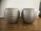 2 Bloempotten binnen (taupe), Ophalen, Gebruikt, Rond, Binnen