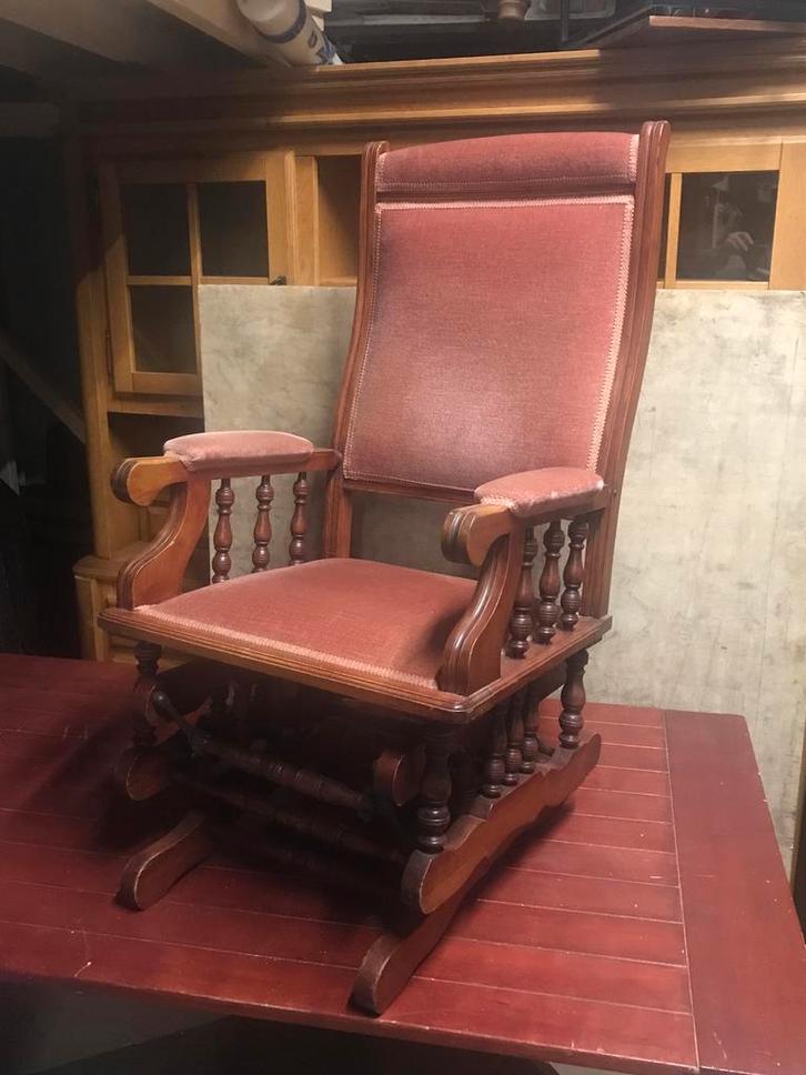 oud engelse schommelstoel, Huis en Inrichting, Fauteuils, Gebruikt, 75 tot 100 cm, Ophalen