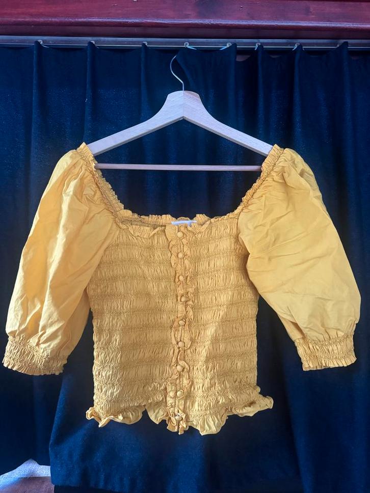 Sézane dames shirt - maat 36, Kleding | Dames, T-shirts, Zo goed als nieuw, Maat 36 (S), Geel, Korte mouw, Ophalen of Verzenden