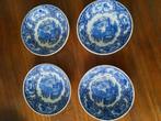 4 prachtige kommen Petrus Regout blauw, in zeer goede staat, Ophalen of Verzenden