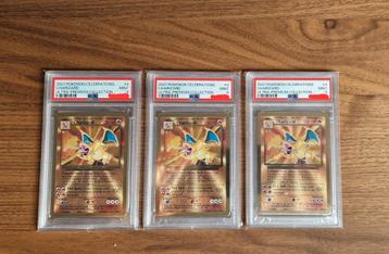 PSA 9 3x Metal Charizard Celebrations Ultra-Premium 2021 beschikbaar voor biedingen