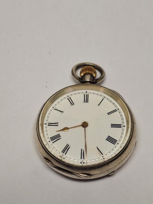 Een antiek Sterling zilveren zakhorloge, Antiek en Kunst, Antiek | Klokken, Ophalen of Verzenden