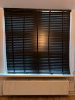 antraciet houten jaloezieën, Huis en Inrichting, Stoffering | Gordijnen en Lamellen, Ophalen of Verzenden, Zo goed als nieuw, Zwart