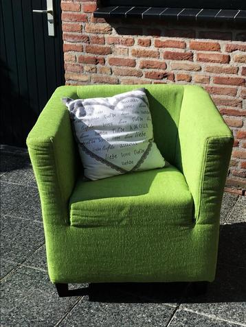 bijna nieuw - mooie lente groene fauteuil super zit comfort