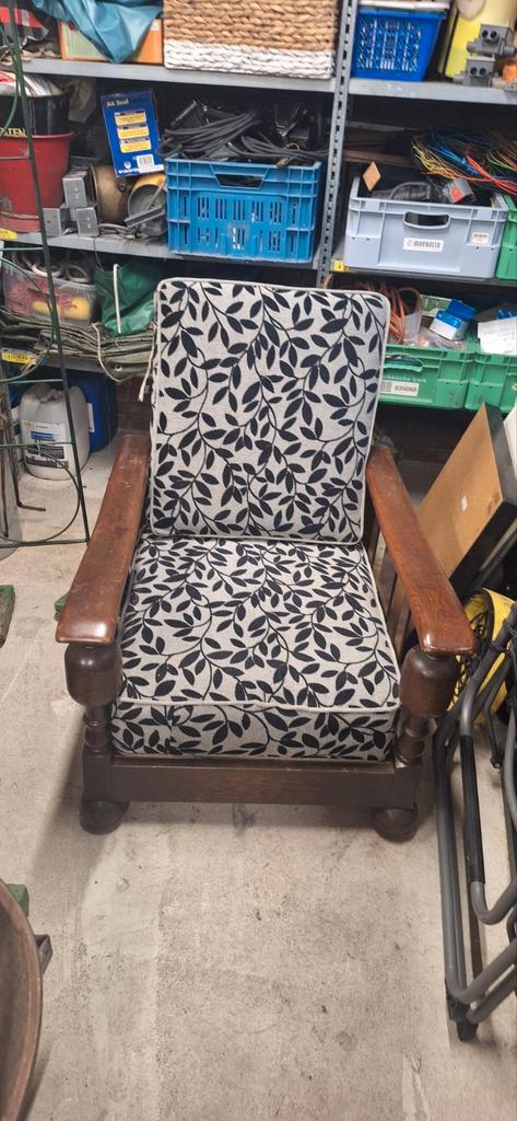 Vintage fauteuil Rokers stoel, Huis en Inrichting, Fauteuils, Gebruikt, Hout, Stof, 50 tot 75 cm, Minder dan 75 cm, Ophalen of Verzenden