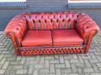 Chesterfield bank Oxblood rood GRATIS BEZORGD, Ophalen of Verzenden, Zo goed als nieuw, 75 tot 100 cm, Leer