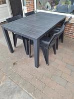 Tuin tafel + 4 stoelen 147 x 90 x 75 Keter tuinset, Tuin en Terras, Tuinsets en Loungesets, Ophalen, Zo goed als nieuw, Kunststof