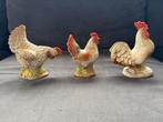 Drie mooie beeldjes - 2x haan en 1x kip, Verzamelen, Ophalen of Verzenden, Zo goed als nieuw, Dier