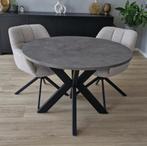 Eettafel Rond 100, 110, 120 cm Grijs, Bruin, Beton en Stone., Huis en Inrichting, Tafels | Eettafels, Rond, Nieuw, Ophalen of Verzenden