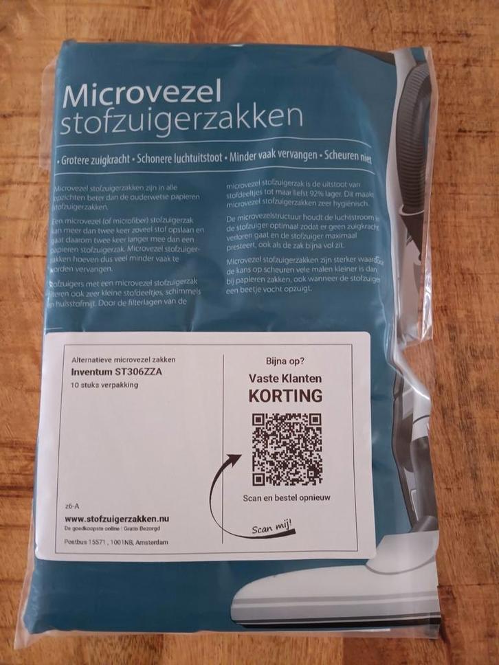 Inventum ST306ZZA Stofzuigerzakken - Microvezel - 10 stuks, Witgoed en Apparatuur, Stofzuigers, Nieuw, Stofzuiger, Stofzak, Ophalen of Verzenden