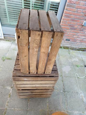 Houten Kratten - 4 stuks - Decoratief & Functioneel beschikbaar voor biedingen