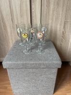 5 Grolsch bierglazen 100 jaar beugelfles, Ophalen of Verzenden, Zo goed als nieuw, Overige materialen, Los bestek