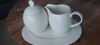 Blokker Clarity plain servies suiker en melkkantje, Ophalen of Verzenden, Gebruikt, Porselein, Bord of Schaal