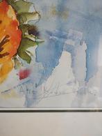 Aquarel zonnebloemen, Antiek en Kunst, Kunst | Schilderijen | Klassiek, Ophalen