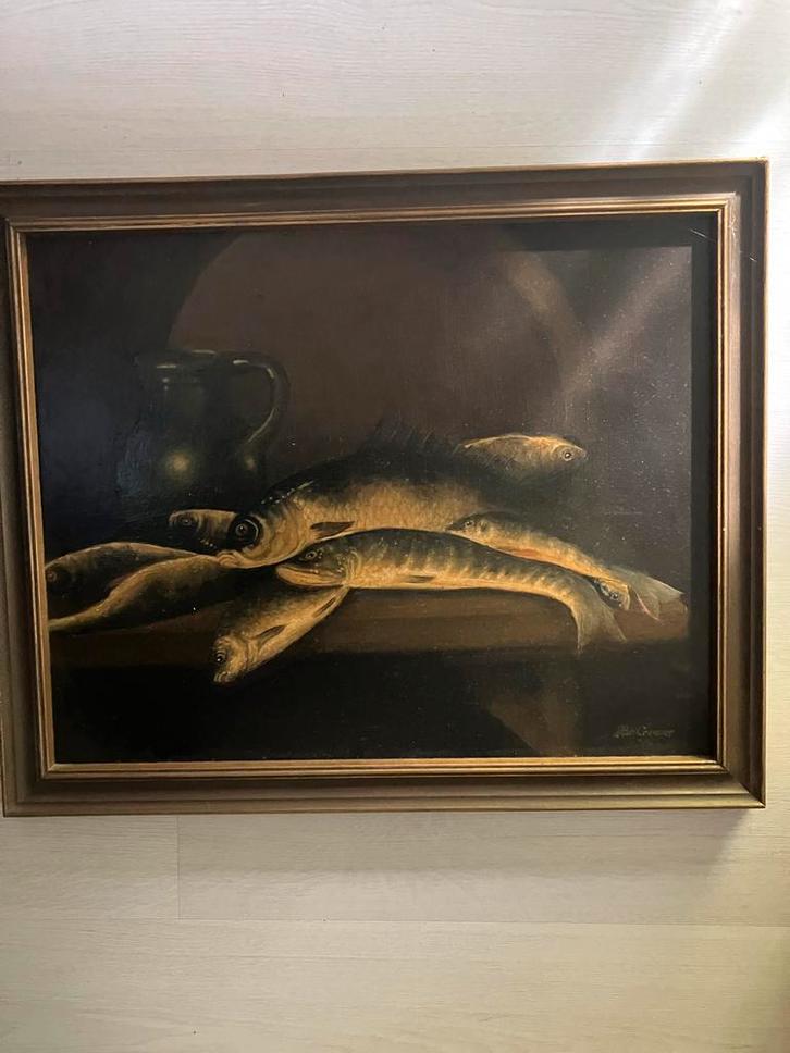 Mat Cremer olieverfschilderij Gorinchem 30x40, Antiek en Kunst, Kunst | Schilderijen | Klassiek, Ophalen of Verzenden