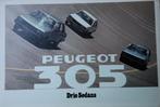 Peugeot 305 Sedan uitvouwfolder (twee varianten), Verzenden, Zo goed als nieuw, Peugeot
