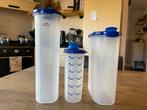 Tupperware, ruimtespaarders met blauw deksel, Huis en Inrichting, Keuken | Tupperware, Ophalen of Verzenden, Zo goed als nieuw