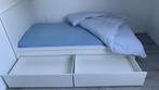 1 IKEA persoonsbed,wit, 90*200, met 2 lades in keurige staat, Matras, Zo goed als nieuw, 85 tot 100 cm, Ophalen