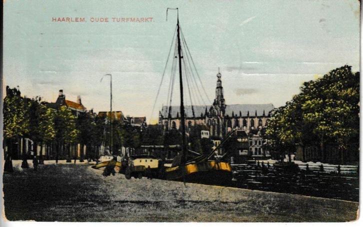HAARLEM - OUDE TURF MARKT, Verzamelen, Ansichtkaarten | Nederland, Gelopen, Noord-Holland, Voor 1920, Ophalen of Verzenden