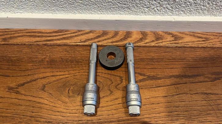 Mitutoyo 3-punts Binnenmicrometer Set 12-20mm 0,005mm, Doe-het-zelf en Verbouw, Meetapparatuur, Zo goed als nieuw, Afstand, Ophalen of Verzenden