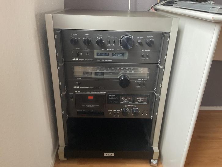AKAI audioset, met boxen, Audio, Tv en Foto, Stereo-sets, Gebruikt, Cassettedeck, Tuner of Radio, Akai, Ophalen