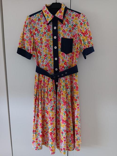 Benetton jurk met bloemetjesprint mt.38 *ZGAN*, Kleding | Dames, Jurken, Zo goed als nieuw, Maat 38/40 (M), Onder de knie, Ophalen