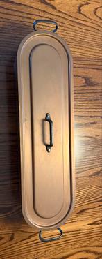 Grote koperen vispan met inzet - 62cm, Ophalen, Gebruikt