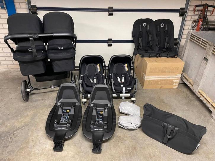 bugaboo donkey5 midnight black (2024) twin compleet, Kinderen en Baby's, Kinderwagens en Combinaties, Zo goed als nieuw, Combiwagen