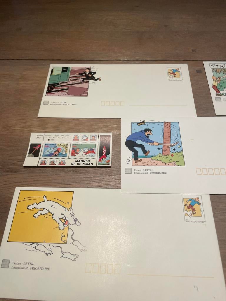 Tintin Enveloppen en Postzegel - Kuifje, Ophalen of Verzenden, Briefkaart
