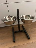 Raised Dog Bowl Stand with 2 Stainless Steel Bowls, Dieren en Toebehoren, Ophalen, Zo goed als nieuw