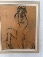 Pentekening vrouwelijk naakt anoniem, Antiek en Kunst, Ophalen of Verzenden
