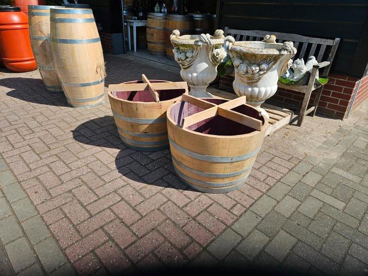 Bloembakken ijsbad bloembak dompelbad wijnvaten regentonnen, Tuin en Terras, Bloembakken en Plantenbakken, Zo goed als nieuw, Kunststof