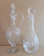 Oude, vintage, brocante glazen karaf en 1 wat minder oud, Ophalen